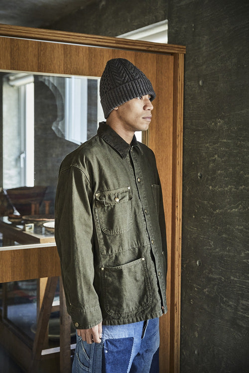 orslow RELAX FIT OXFORD COVERALL BLACK