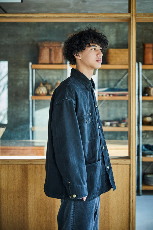 orslow RELAX FIT OXFORD COVERALL BLACK