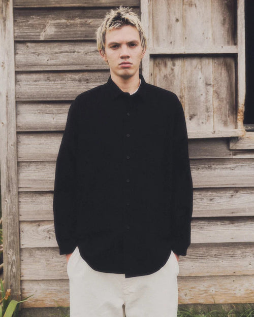 THE DAY BRUSHED COTTON SHIRT BLACK