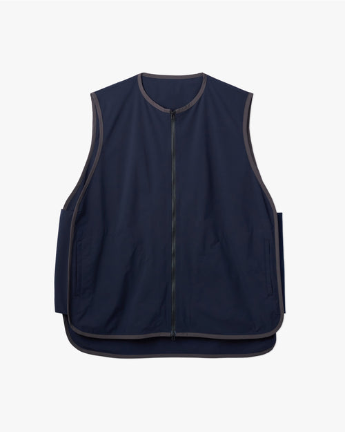 UNTRACE Zipper Vest _259 DARK NAVY *DARK BROWN