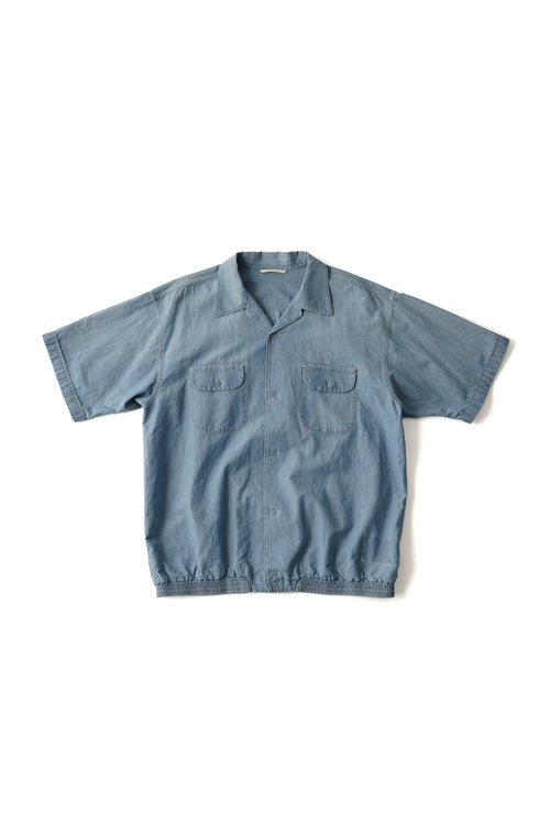 OLD JOE BRAND GATHERED WAIST MARLBORO SHIRTS (Short-sleeve) INDIGO 261OJ-SH11