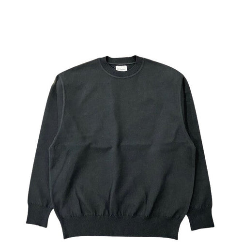 Yonetomi / WAVE COTTON KNIT P/O SOLID BLACK
