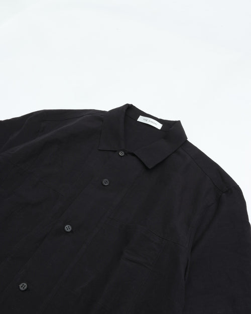 THE HINOKI COTTON LINEN HALF SLEEVE SHIRT TH26S-30 BLACK