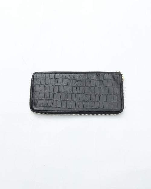 ED ROBERT JUDSON PARALLEL magic purse_L C/#50 black croco grain