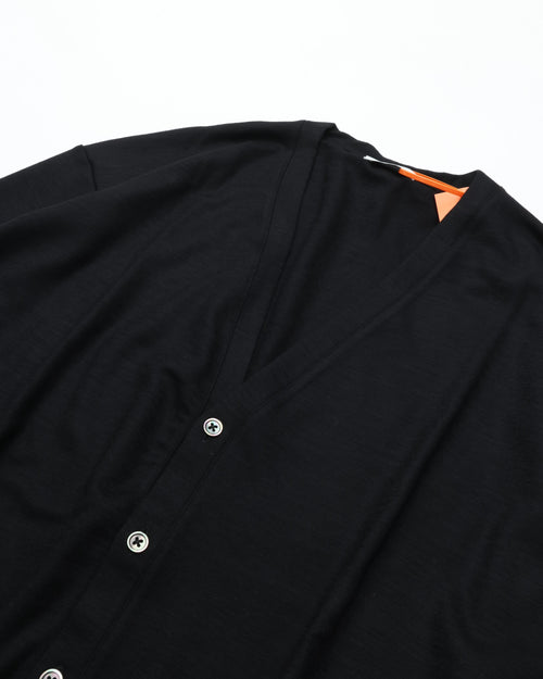 intch. "Norm WCD" Wool Cardigan BLACK Inch "Norm Double Cedi" Wool Cardigan Black
