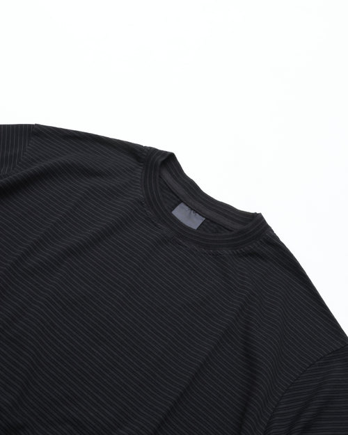 Yonetomi NEW BASIC GARMENT DYE BORDER T-SHIRT 95-264-001-13 19OFF BLACK*OFF