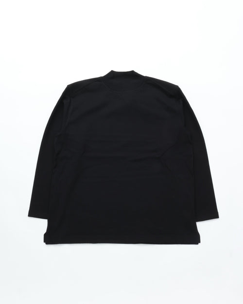 Yonetomi WAVE COTTON BASQUE KNIT PULLOVER MOCK・SOLID
