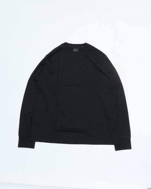Yonetomi GARMENT DYED BORDER T-SHIRT〈LONG SLEEVE〉 19 OFF BLACK*OFF BLACK