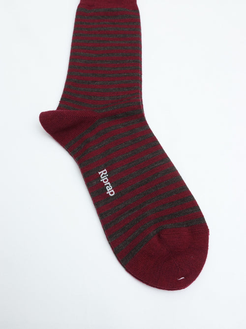 Riprap NZ MERINO BORDERS MAROON/DK.BROWN