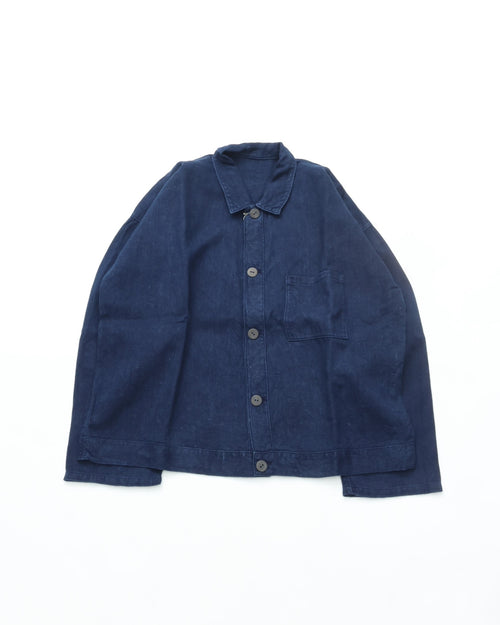 MITTAN Twill Hemp Flat Blouson (Plant-based Indigo (Dark) Deep Dye) JK-89DC