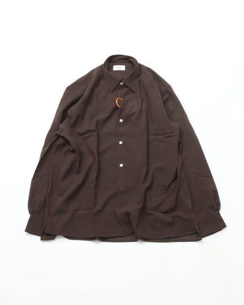 intch. "Shalt SV" Wool Voile Regular Collar Shirts Brown
