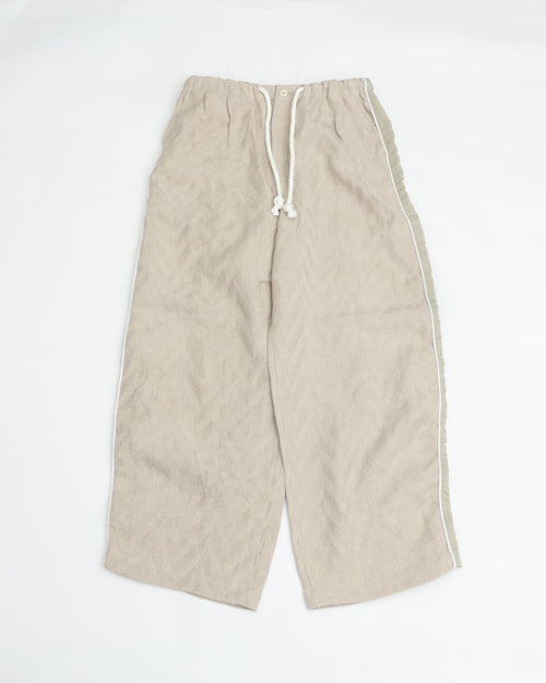 intch. "Noble PTL" Linen Jacquard Easy Pants Beige