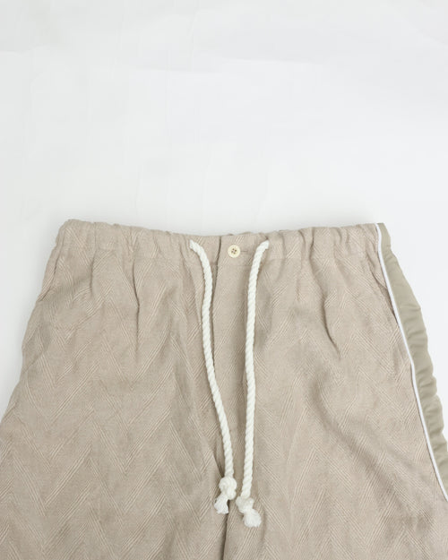 intch. "Noble PTL" Linen Jacquard Easy Pants Beige