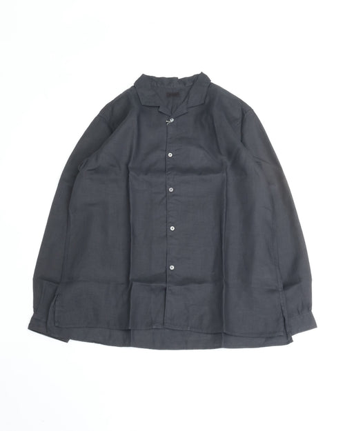 MITTAN Cannabis Open-Collar Shirt SH-117 Ink Black
