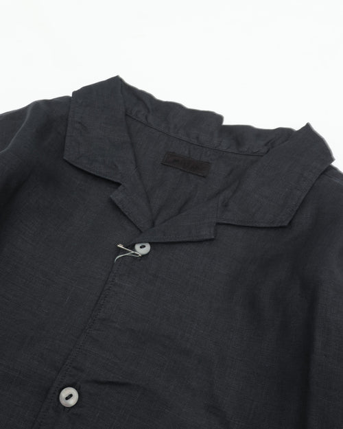 MITTAN Cannabis Open-Collar Shirt SH-117 Ink Black
