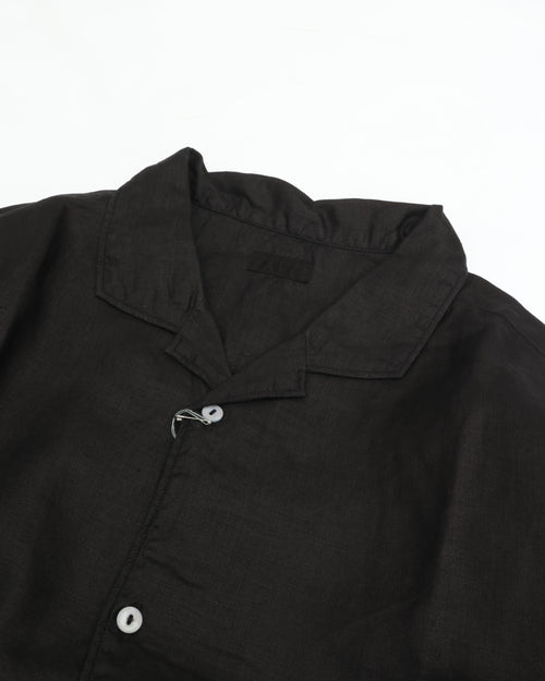 MITTAN Cannabis Open-Collar Shirt SH-117 Black