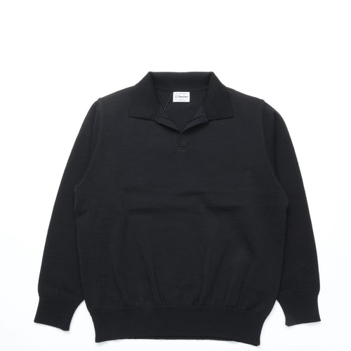 Yonetomi / GIMA COTTON TENJIKU KNIT P/O 14 BLACK