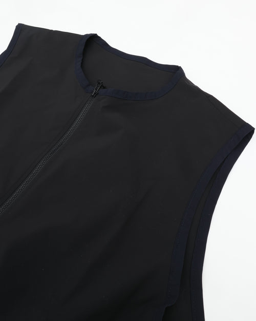 UNTRACE Zipper Vest _259 BLACK*DARK NAVY