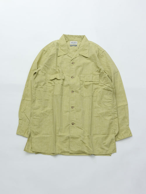 Marvine Pontiak Shirt Makers Open Collar Shirts MPSM-1903S TEA GREEN