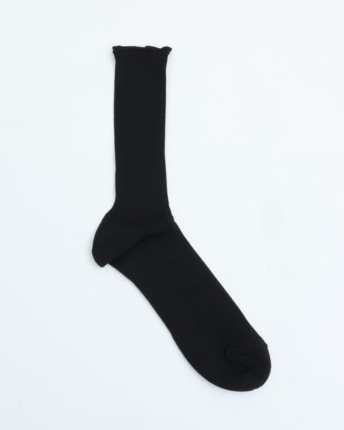 THE HINOKI GIZA COTTON RIB SOCKS THSC-8 BLACK