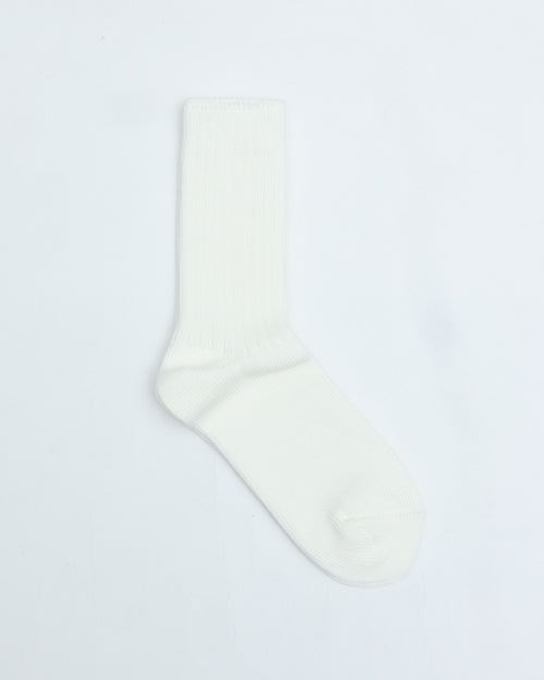 THE HINOKI ORGANIC COTTON RIB SOCKSb THSC-7 WHITE