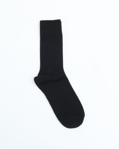 THE HINOKI ORGANIC COTTON RIB SOCKSb THSC-7 BLACK