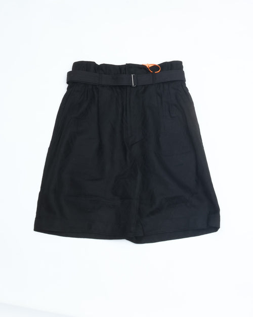 intch. "Ete HP" Linen Cotton Jacquard Safari Shorts Black