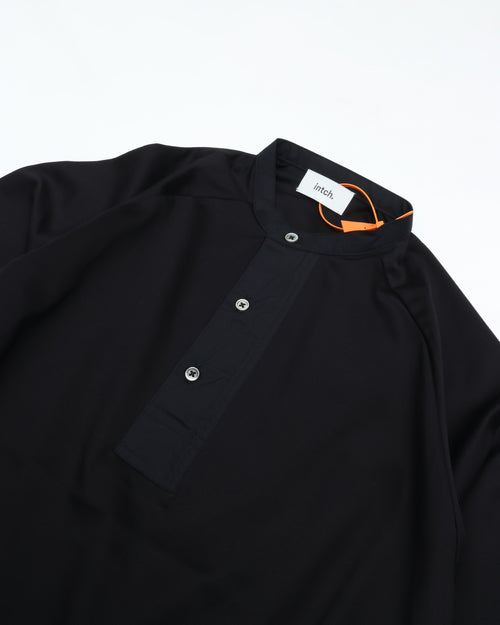 intch. "Prem HH" Maharani Cotton Henry-neck T-Shirts Black
