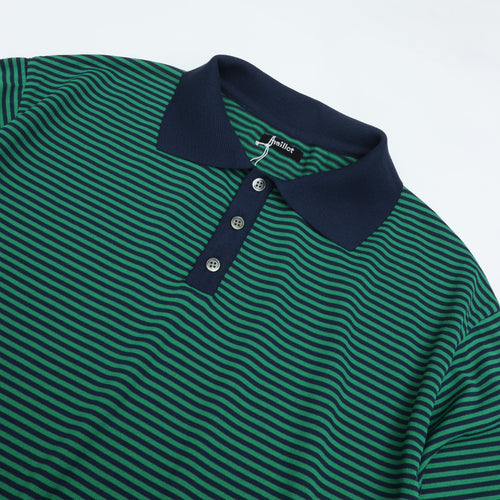 maillot mature (マイヨマチュア) Border Knit Polo (ボーダー・ニットポロ) NAVY*GREEN MAK-24172 (コピー)