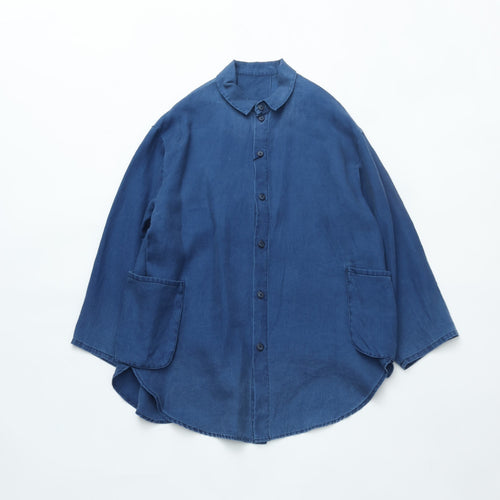 PORTER CLASSIC INDIGO LINEN SHIRT JACKET