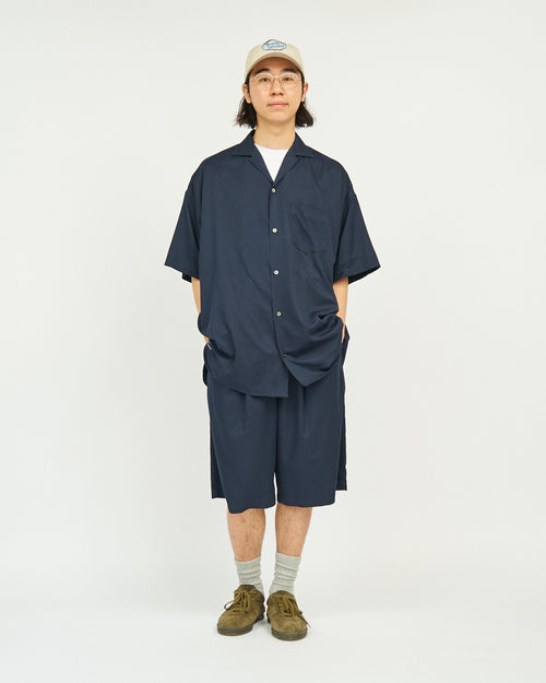 FreshService COOLFIBER OPEN COLLAR S/S SHIRT NAVY