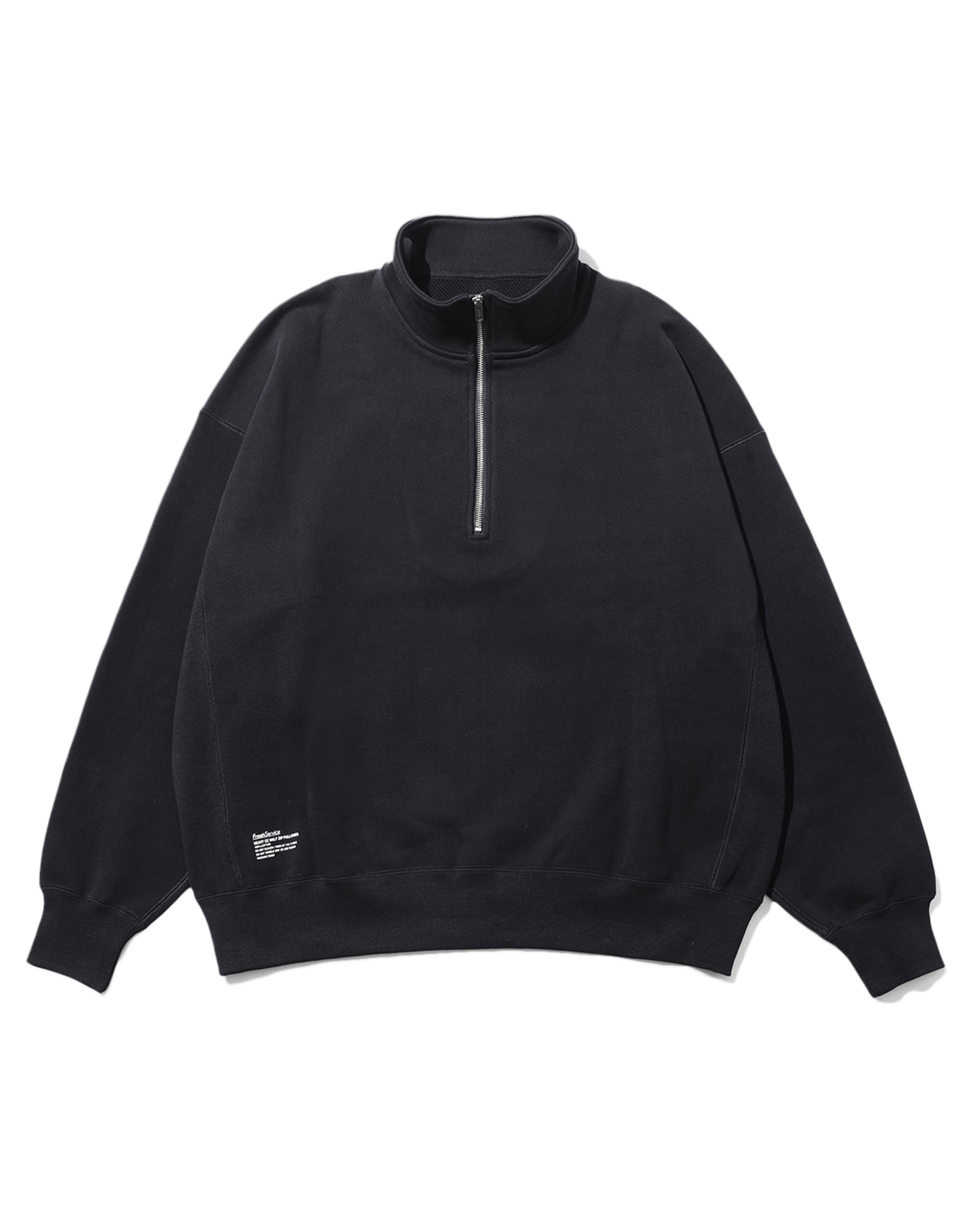 FreshService HEAVY OZ HALF ZIP PULLOVER BLACK – CASDAY