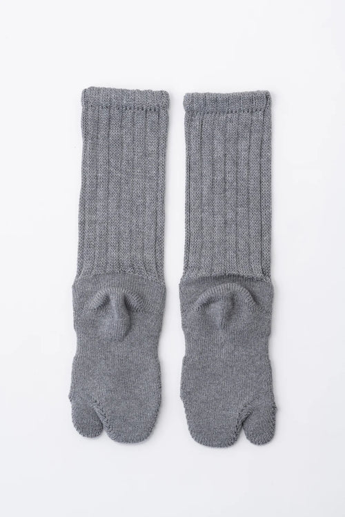 YOKO SAKAMOTO COTTON TABI PILE SOCKS BLACK