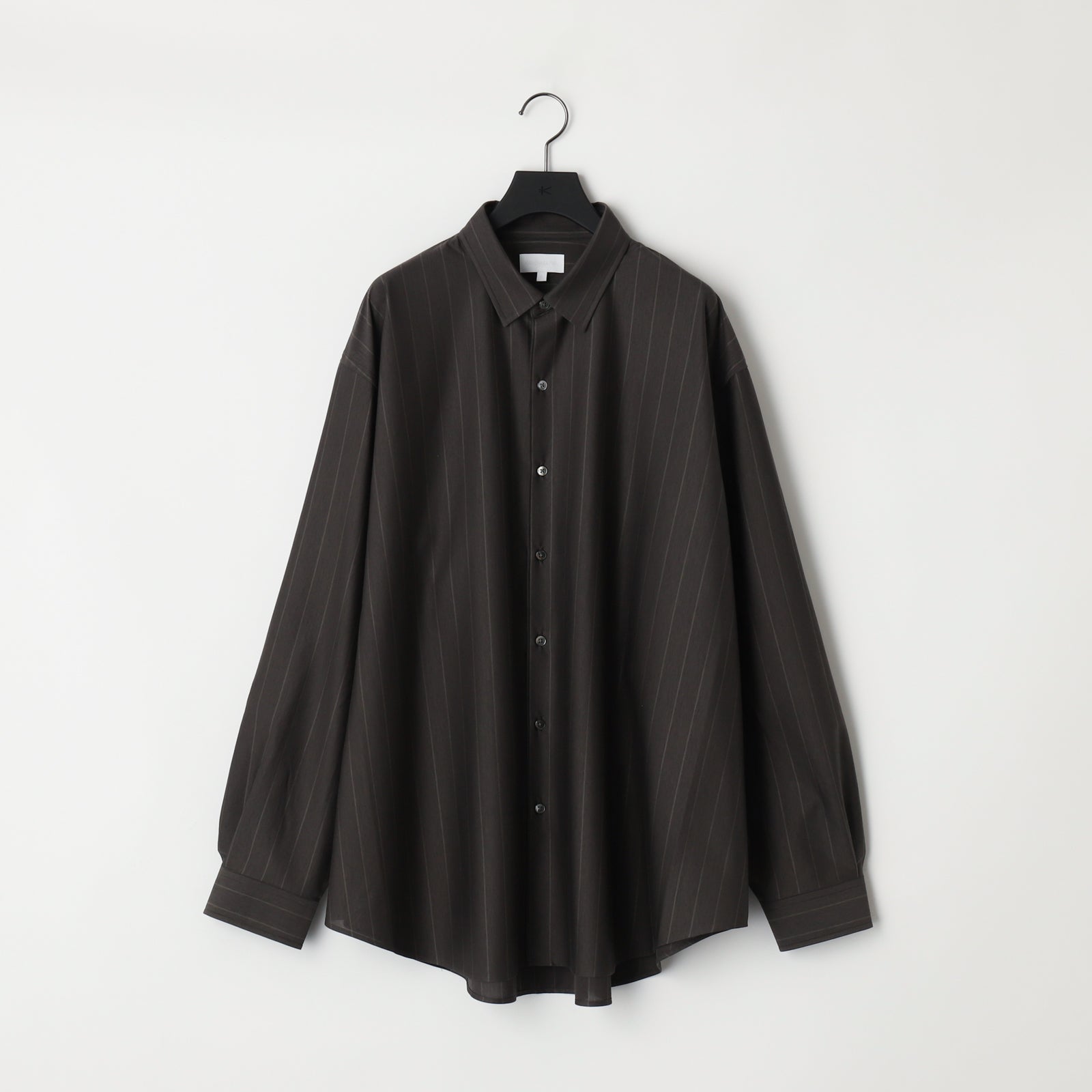 KANEMASA PHIL / 46G Atmosphere Stripe Shirt GRAY(Nile Grey