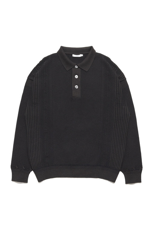 YASHIKI Akisame Knit Polo (Autumn Rain) YSK-26AW-KN05 BROWN