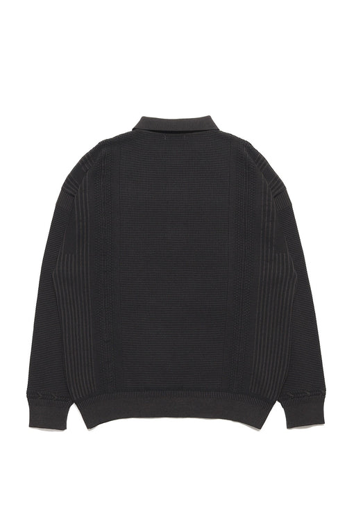 YASHIKI Akisame Knit Polo (Akiyu) YSK-26AW-KN05 BLACK