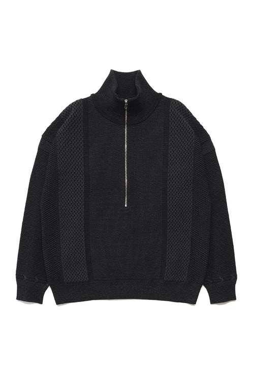 YASHIKI Karita Half Zip Knit (Kanda) YSK-26AW-KN06 BLACK