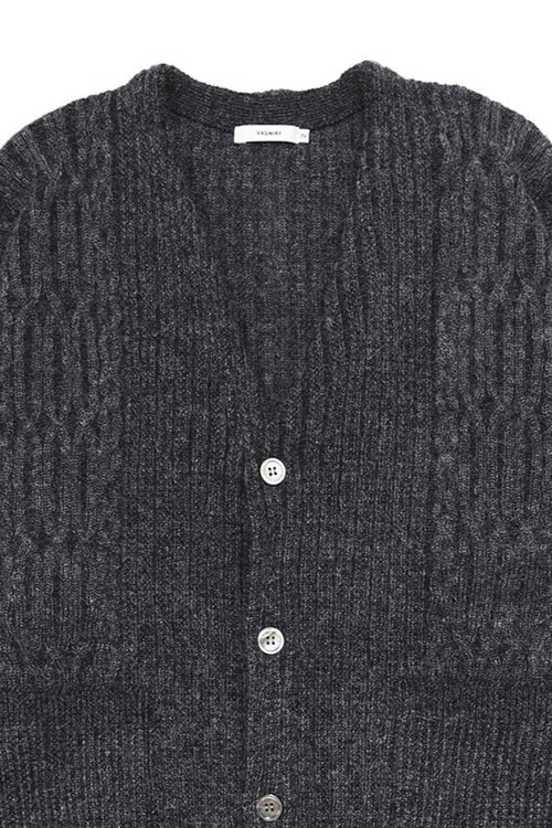 YASHIKI Sekkei mohair Cardigan (Snow Scenery) BLACK