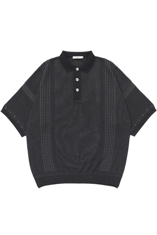 YASHIKI Aotsuyu Knit Polo (Ome Yu) YSK-26SS-KN11 BLACK
