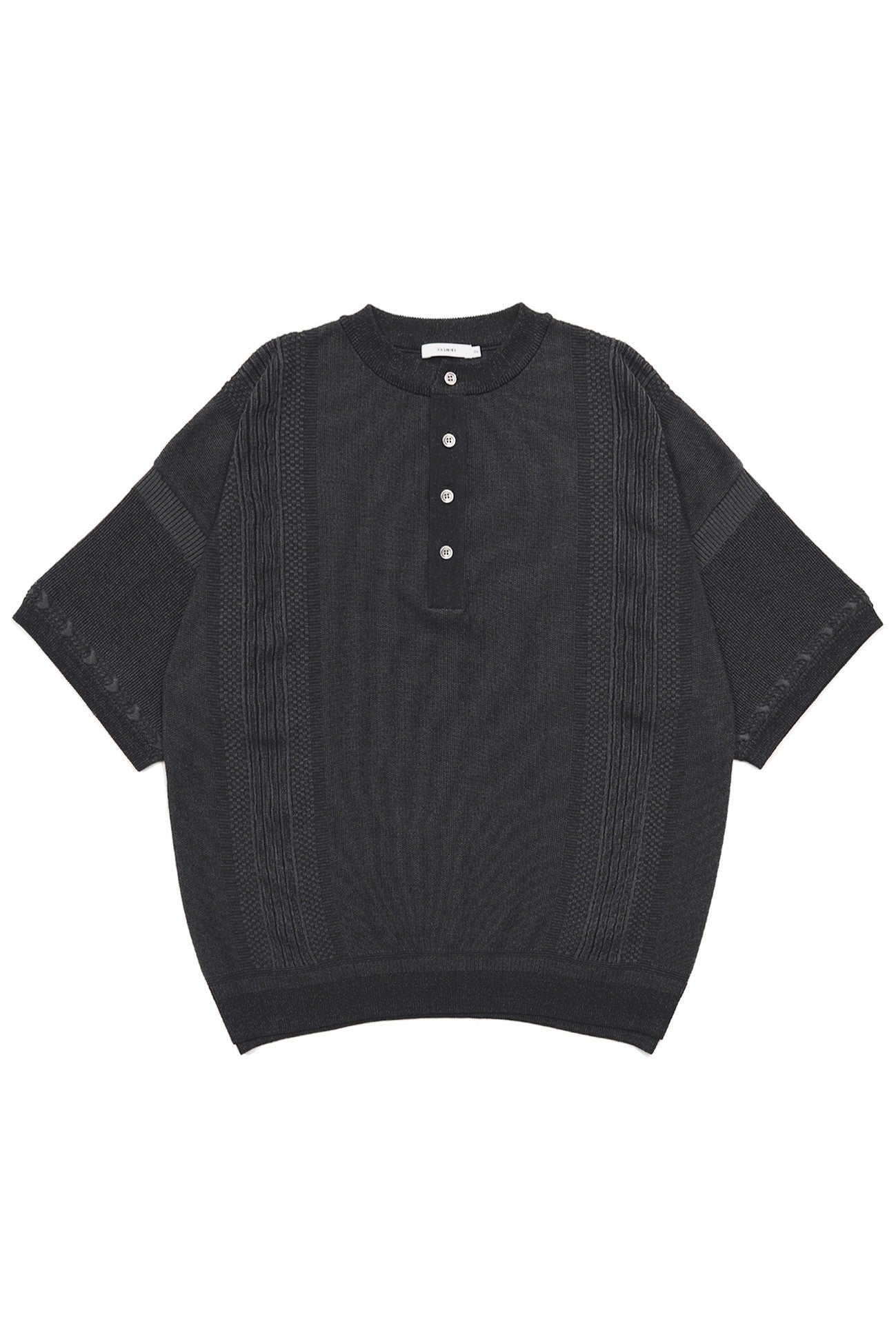 YASHIKI Ryokufu Henley Knit（緑風）YSK-26SS-KN13 BLACK – CASDAY