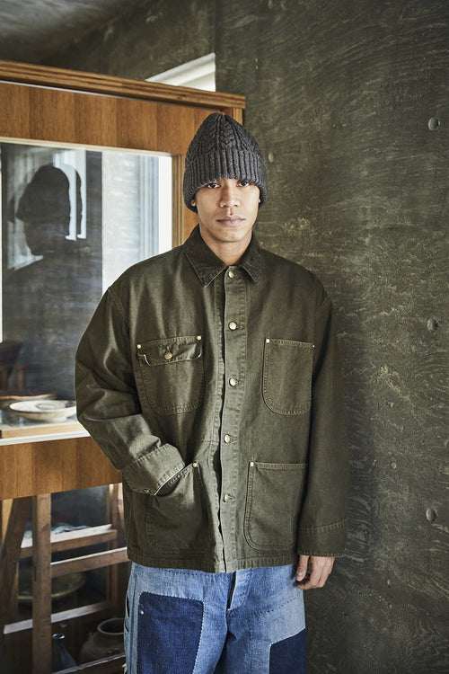 orslow RELAX FIT OXFORD COVERALL BLACK