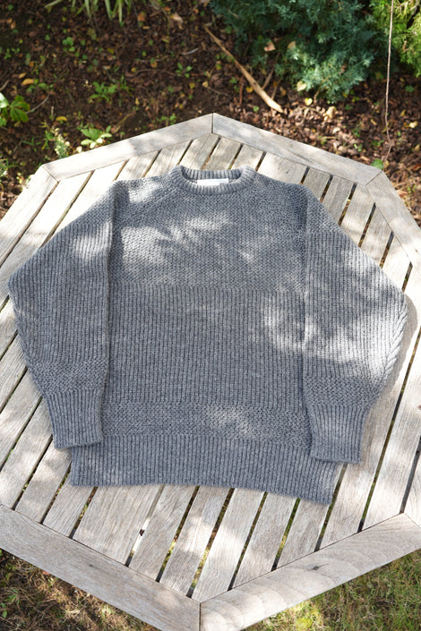 NOROLL SIMPLE CREW NECK KNIT GREY