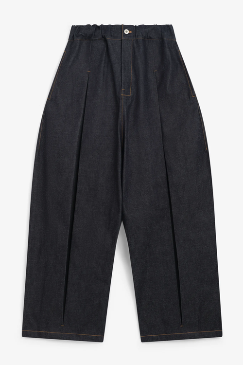 sage NATION BOX PLEAT TROUSER DENIM RAW DENIM