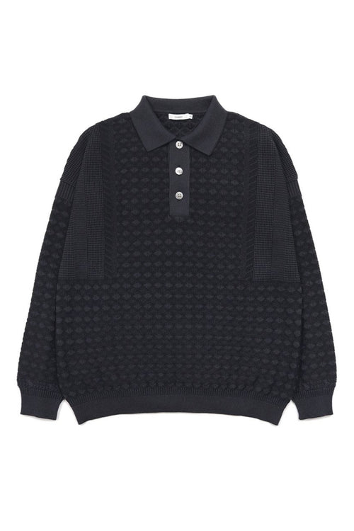 YASHIKI YSK-25AW-KN06 Rikka Knit Polo (Rokka) NAVY