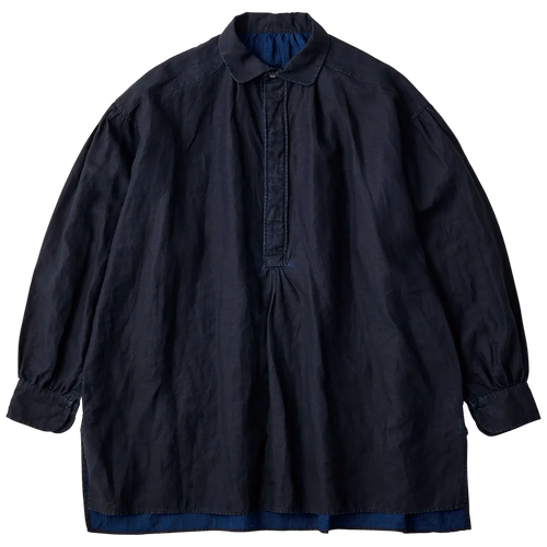 PORTER CLASSIC FARMER’S LINEN ARTIST SHIRT NAVY