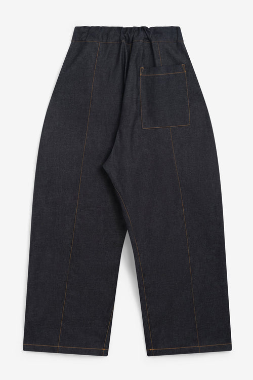 sage NATION BOX PLEAT TROUSER DENIM RAW DENIM