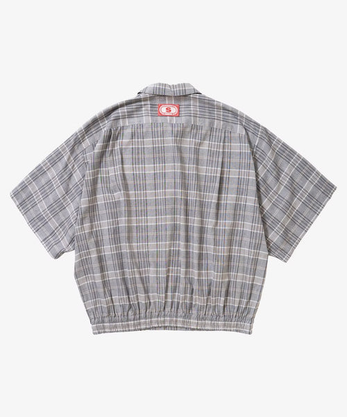 Sillage banshu ori ribbed shirts plaid short sleeve