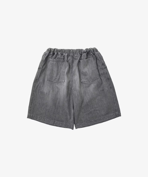 Sillage circular short pants black denim bleached