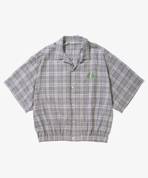 Sillage banshu ori ribbed shirts plaid short sleeve