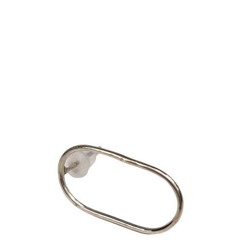 tiinei / Specimen Earring, Silver Oval (Single Ear)